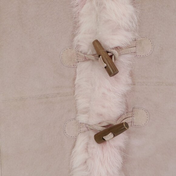 Nygard Collection Rabbit Fur Suede Sweater Jacket Womens L Bubblegum Pink Winter - Picture 4 of 15